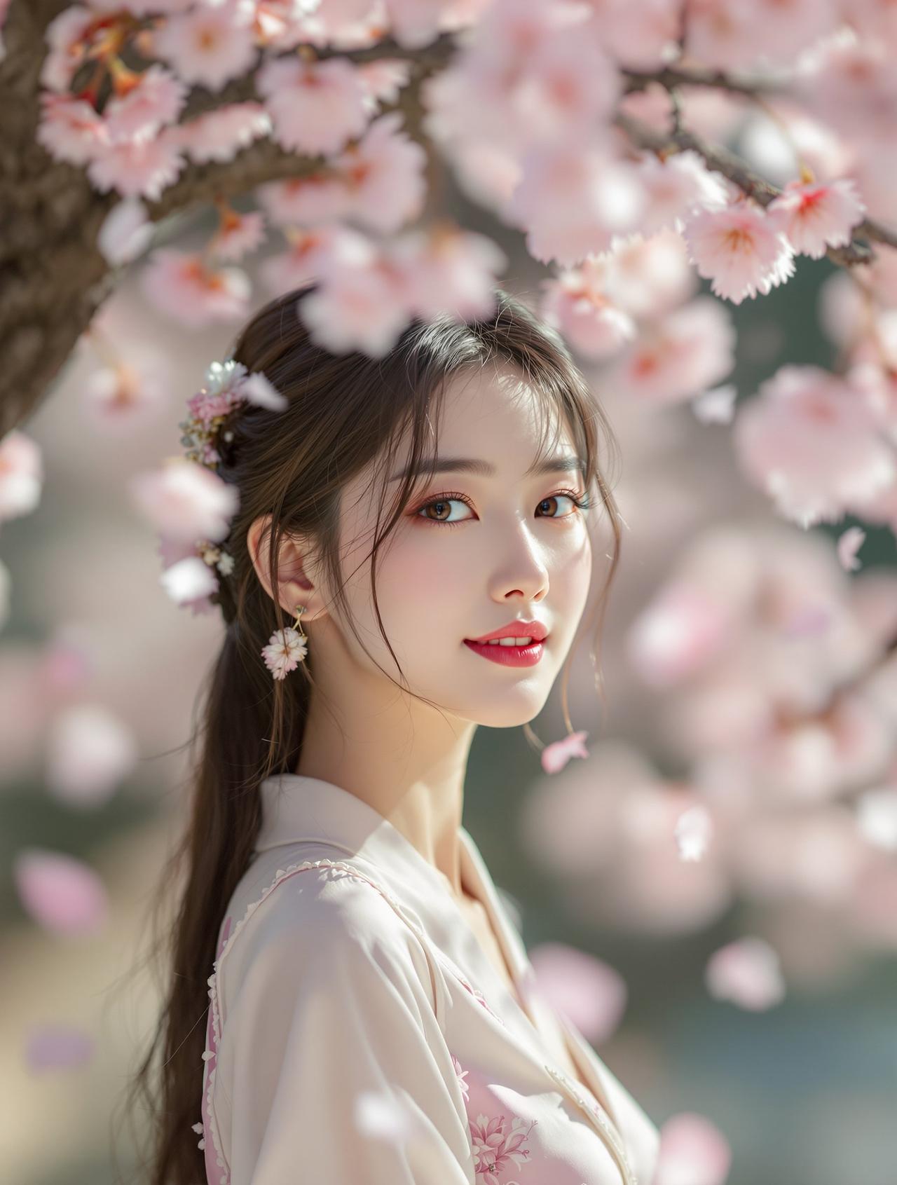 樱花树下春日写真 - 美图网高清写真作品